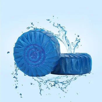 

10pcs Toilet Bowl Cleaner Tablets Antibacterial Cleaning Tab Blue Bubble For Bathroom MDJ998