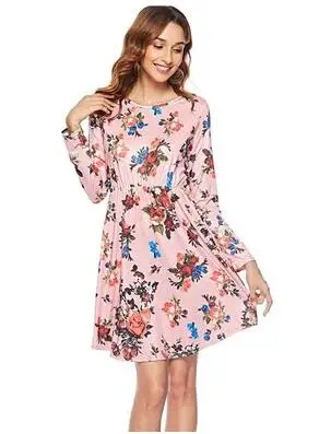 New Summer Dress Women Bohemian Print Floral Female Vintage Long Sleeve Party Dresses Vestidos 2XL DV617 | Женская одежда