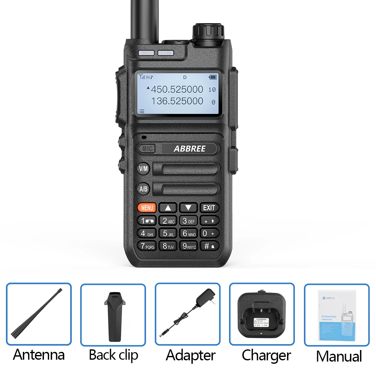 baofeng walkie talkie ABBREE AR-F5 Automatic Wireless Copy Frequency Walkie Talkie  Large LCD Display Upgrade Baofeng UV-5R Long Distance Radio baofeng walkie talkie Walkie Talkie