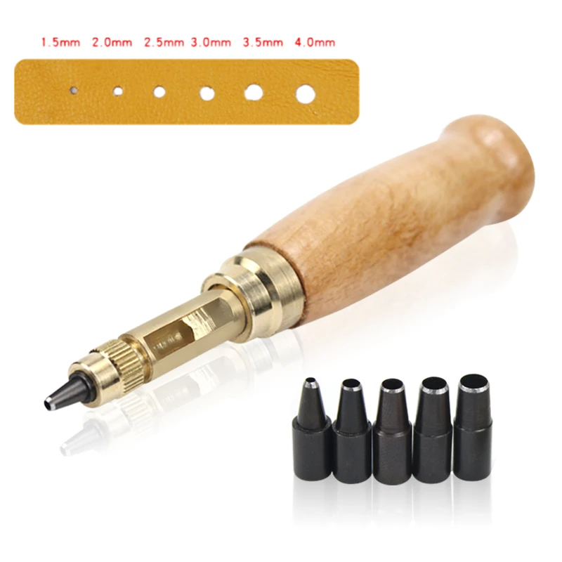 

Leather Craft Tools Automatic Belts Punch Mute Rotary Punching Leather Hole Punches Watch Leather Tools Punch Screw Drill Tip