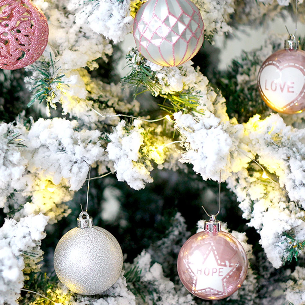 20 шт Рождественские шары для рождественских украшений, домашний праздничный и вечерние принадлежности, розовый серебряный шар для новогоднего орнамента