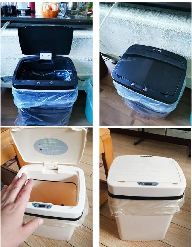 12L Индуктивная мусорная корзина домашний автоматический датчик кухонный умный мусорное ведро из нержавеющей стали мусор для хранения ванной трашкан