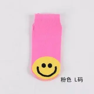 pink L Тонкие и дышащие нескользящие носки-тапочки на осень/зиму/весну/Лето Носки для мальчика и полотенце для девочки домашние носки хлопковые яркие цвета - Цвет: pink L