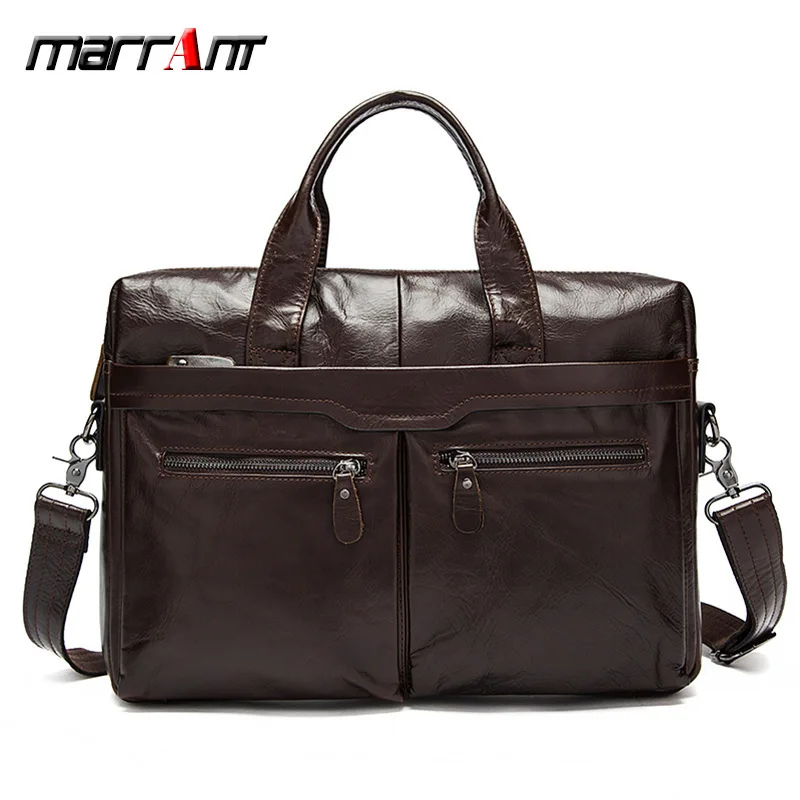 

Men's handbag shoulder briefcase leather business men's casual first layer leather shoulder bag men