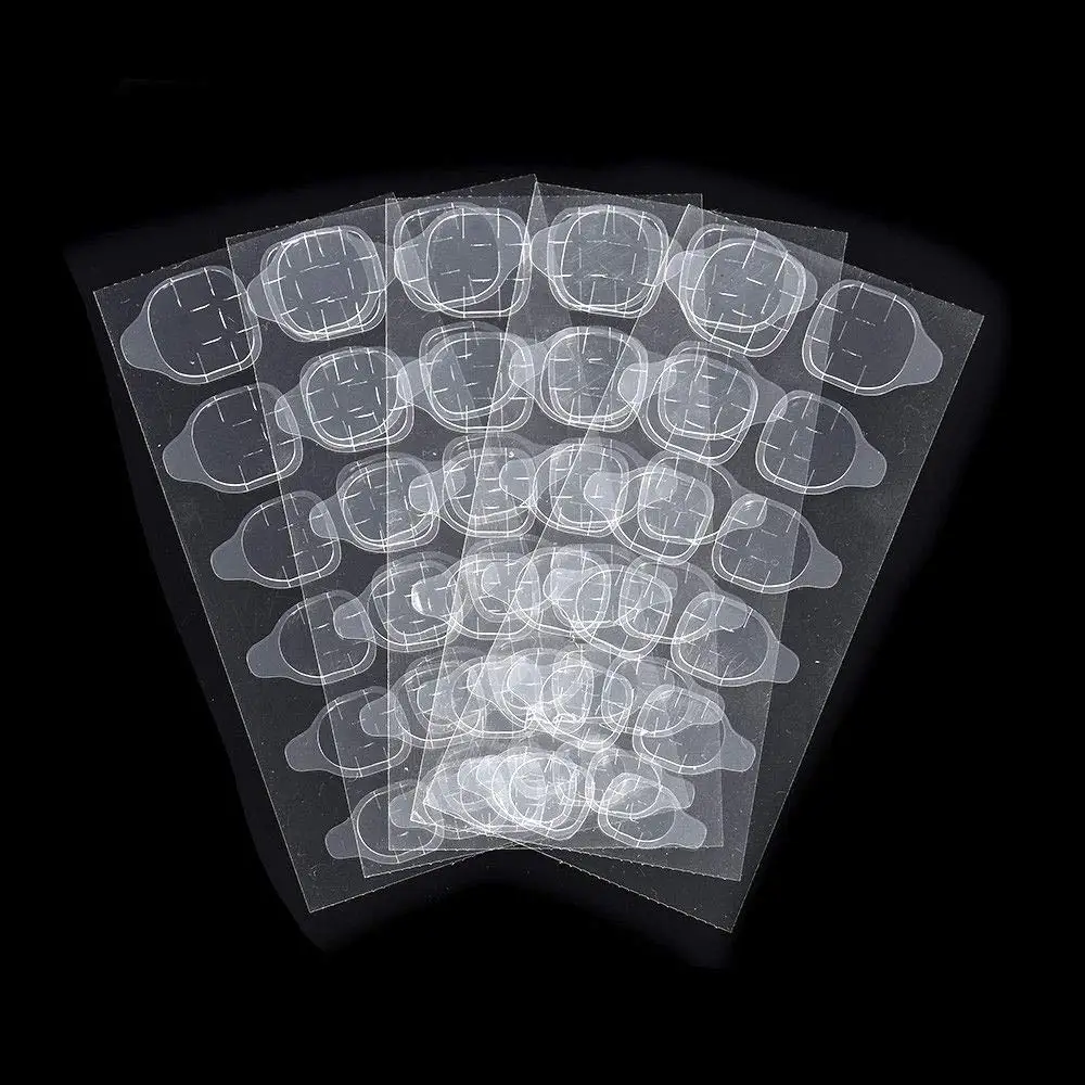 

KROFAUE 20pcs Double Sided Adhesive Glue Sticker Sticky Tape Transparent Nail Glue For Fake False Nails Art Decoration Tools DIY