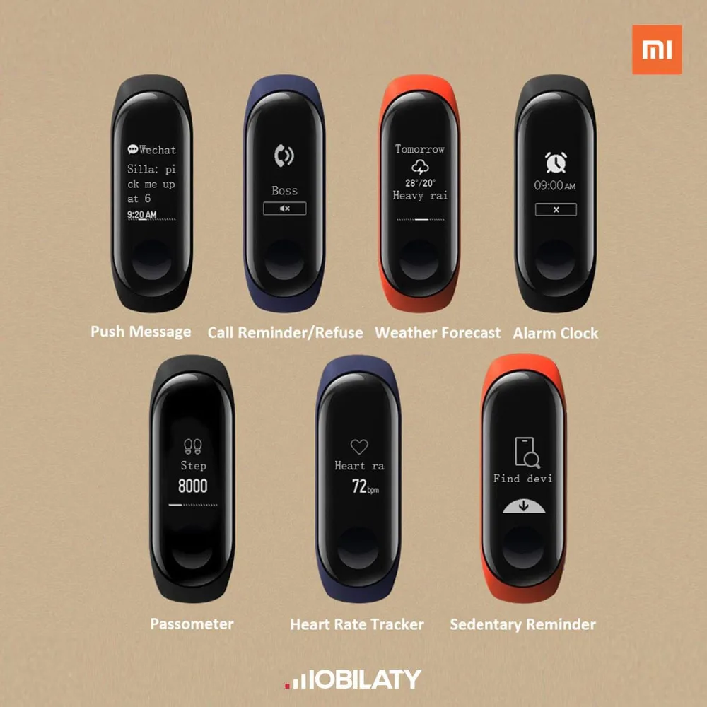 Xiaomi mi-браслет 3 Смарт-Браслет фитнес-браслет PK mi Band 4 большой сенсорный экран oled-сообщение частота сердечных сокращений Smartband