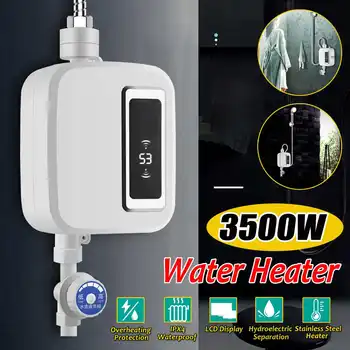 

3500W Electric Water Heater Instant Tankles water heater Hot Mini heater with LCD Display EU Plug for Kitchen Bathroom Home