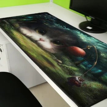 

Yuzuoan Big Promotion Fantasy Cat Face Player Play Pad Natural Rubber Seaming Mousepad Game Player Large Size Mouse Pad
