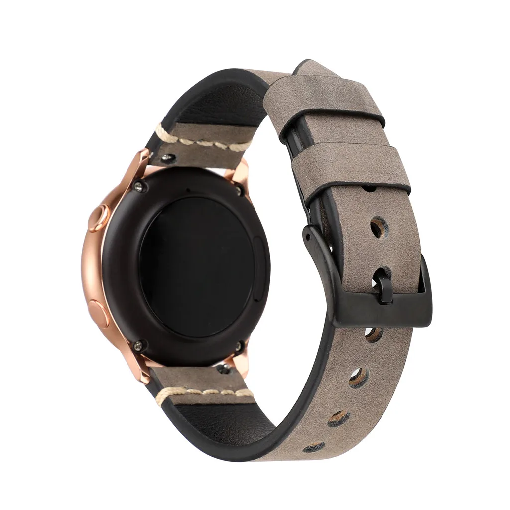 Кожаный ремешок Quick Release 20 мм ремешок подходит к Samsung Galaxy Watch Active Smart watch долговечные аксессуары#813