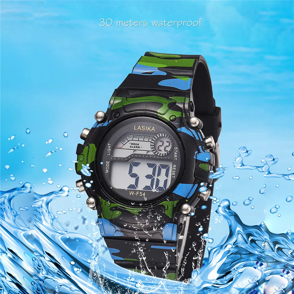 Relogio infantil Children Watches for boys New Fashion Camouflage Watch Simple Waterproof Sport Electronic Watch часы детские W3 afbeelding