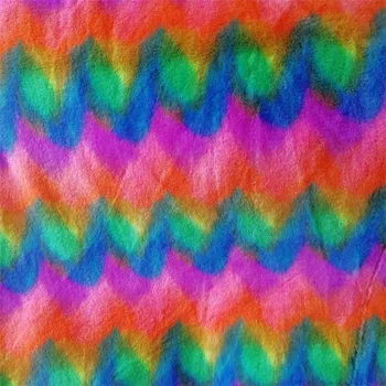 

Multicoloured printed Soft rabbit fur For Sewing Clothes Toys DIY Fur Cloth Fabric Material 1Yard