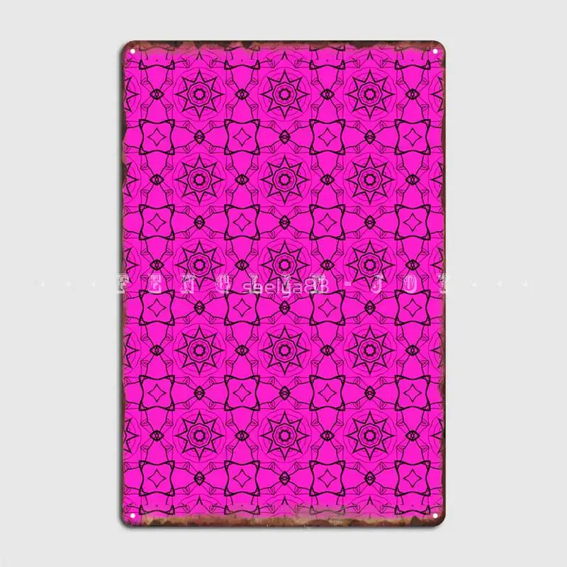 

Pink Seamless Floral Pattern Design Metal Plaque Poster Club Garage Club Printing Plates Tin Sign Poster