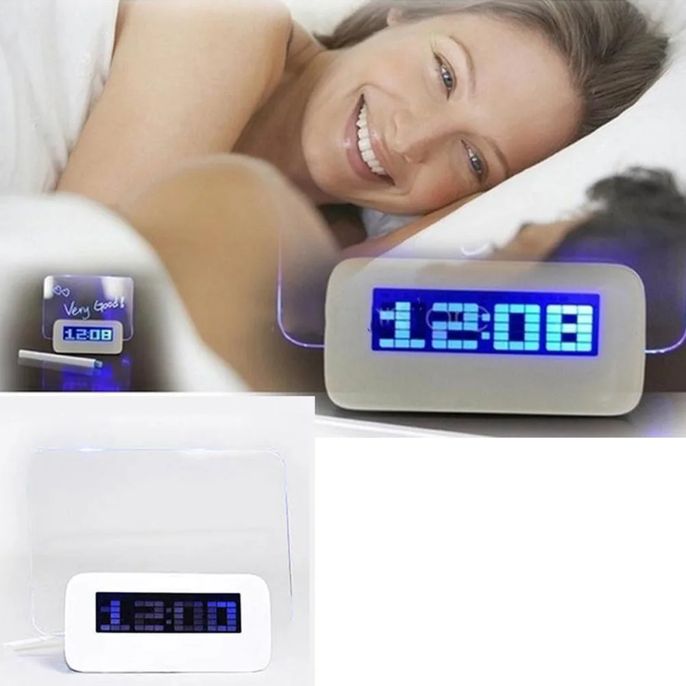 Hot New Backlight Memo Board Unqiue Alarm Electric Clock