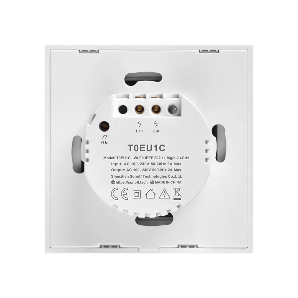 T0/T1/T2/T3 EU PLUG TX Wifi Touch Wall Light Wireless Switch Smart Home 1/2/3 Gang Voice/APP Remote Control  With Alexa Google