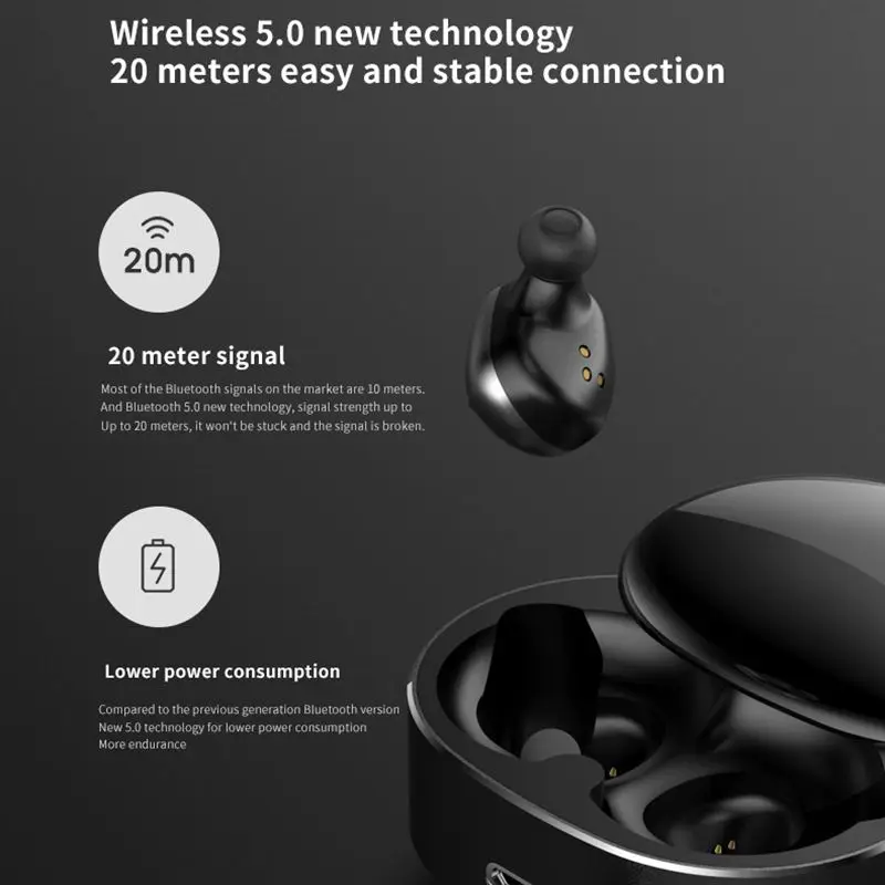 CLAITE T50 TWS bluetooth 5,0 наушники DSP шумоподавление 6D стерео звук бинауральные HD вызов Спортивная гарнитура с микрофоном для X XR