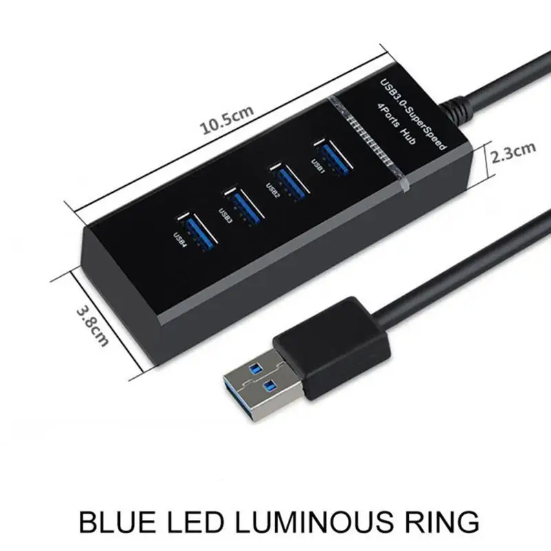 Высокая скорость 5 Гбит/с USB 3,0 концентратор 4 порта Мульти USB порт сплиттер конвертер адаптер для Macbook ноутбук ПК планшет компьютер
