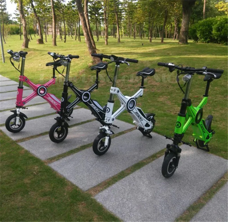 Folding Electric Scooter 2 Wheel Electric Scooters with Smart APP 12 inch 250W 36V Mini pink Electric Bicycle Bike for women     (6)