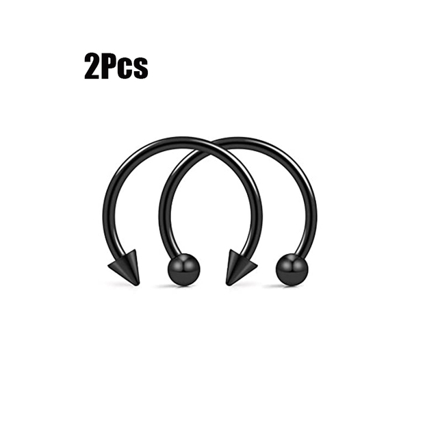 Steel Not Allergic C Shape Nose Ring Horseshoe Hoop Earrings Cartilage Piercing Clip Lip Ring Body Jewelry Nose Rings