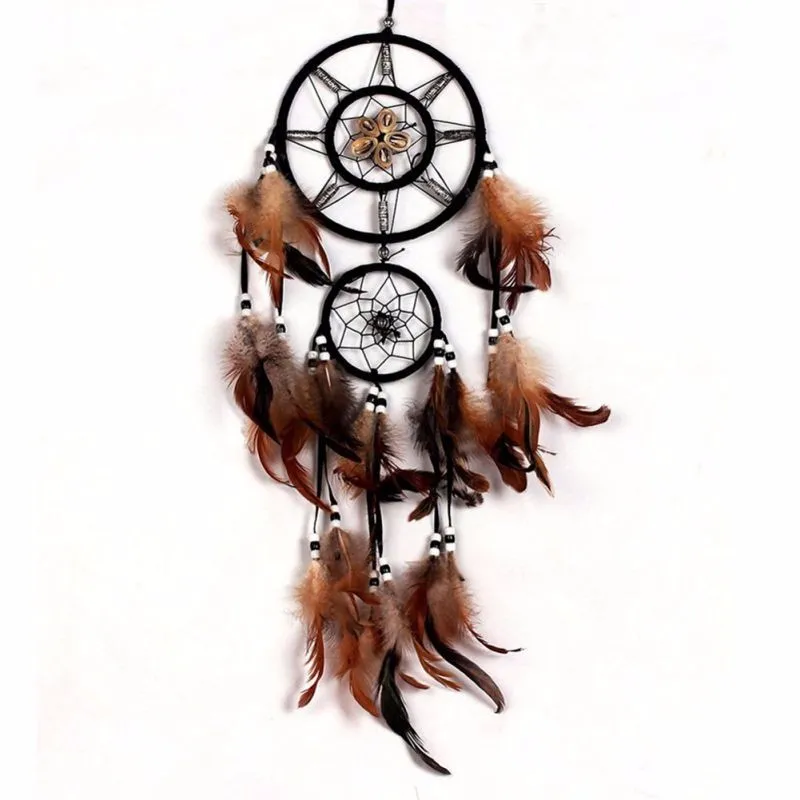 Ловец снов с перьями ручной работы Настенный декор орнамент подарок
