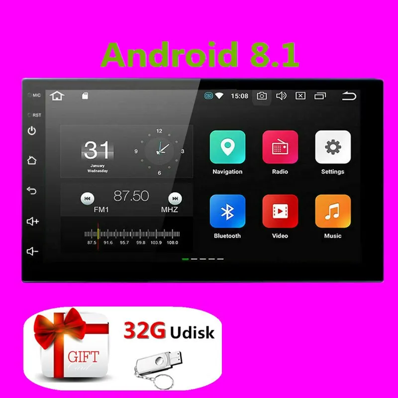 

2 Din Android Car Multimedia Player GPS Navigation HD Autoradio WiFi USB FM 2Din Car Audio Radio Stereo Backup Monitor 2 Din