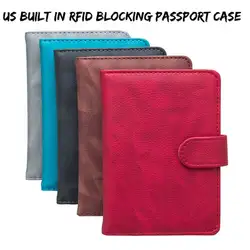 RFID Блокировка кожа путешествия ID карты Органайзер чехол держатель для паспорта Обложка протектор инструмент A69C