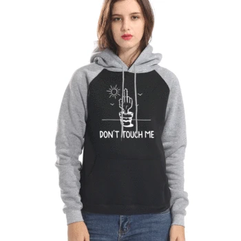 

Cactus Don't Touch Me Hoodies Women Raglan Hoody Sweatshirts 2019 Winter Fleece Warm Hooded Pullover New Arrival Clothing Femme