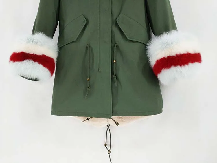 Long Parka Winter Jacket Women Natural Real Fox Fur Collar Hood Coat Thick Warm Outerwear Detachable Streetwear New