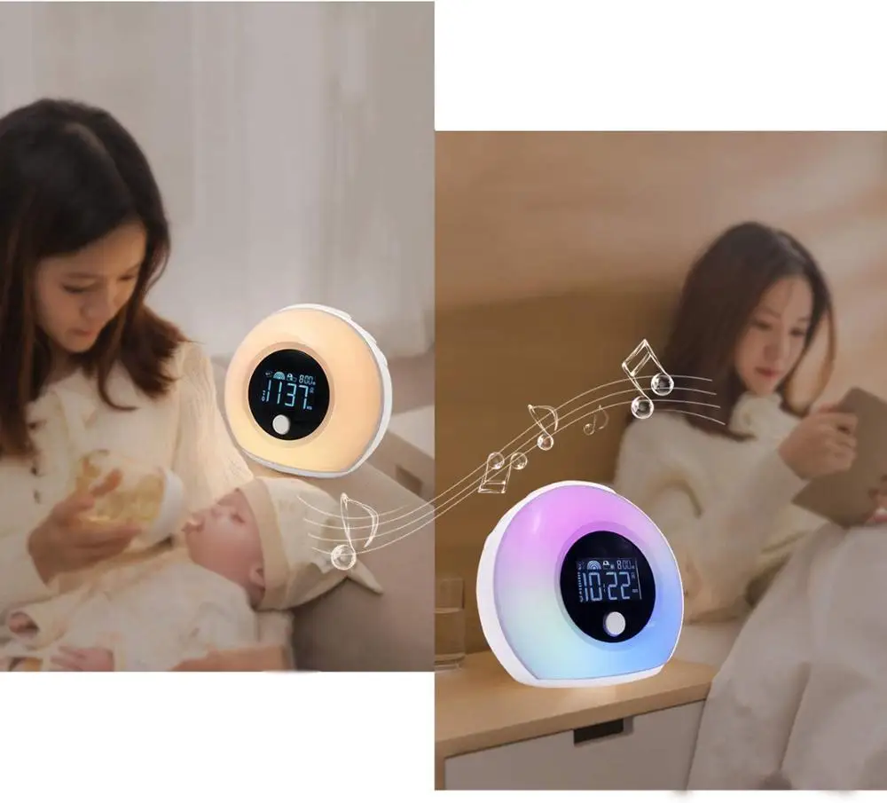 Wake Up Light Alarm Clock Uplayteck Bluetooth Speaker Table Lamp Kids Alarm Clock for Bedroom Tap/  - 4000496937997