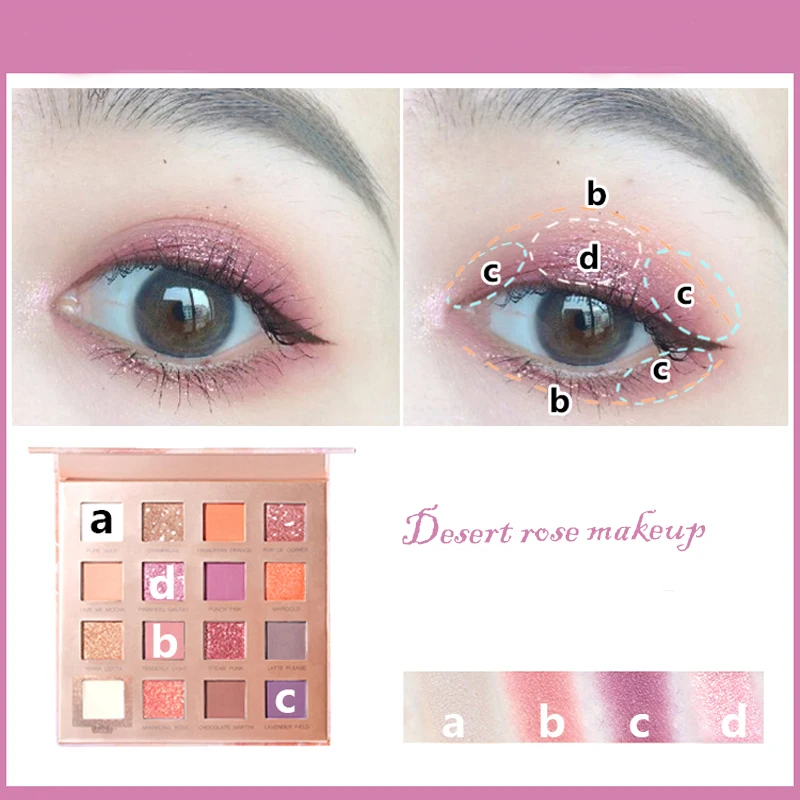 MINSHZEE 16 цветов матовое стекло с перламутровым эффектом тени для век Палитра теней для век макияж водонепроницаемый макияж в стиле нюд, принадлежности для макияжа
