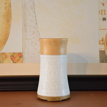

50ML/H Wooden Hollow Shape Essential Oil Diffuser Household Ultrasonic Air HumidifierAroma Diffuser Humidifier Water Sprayer