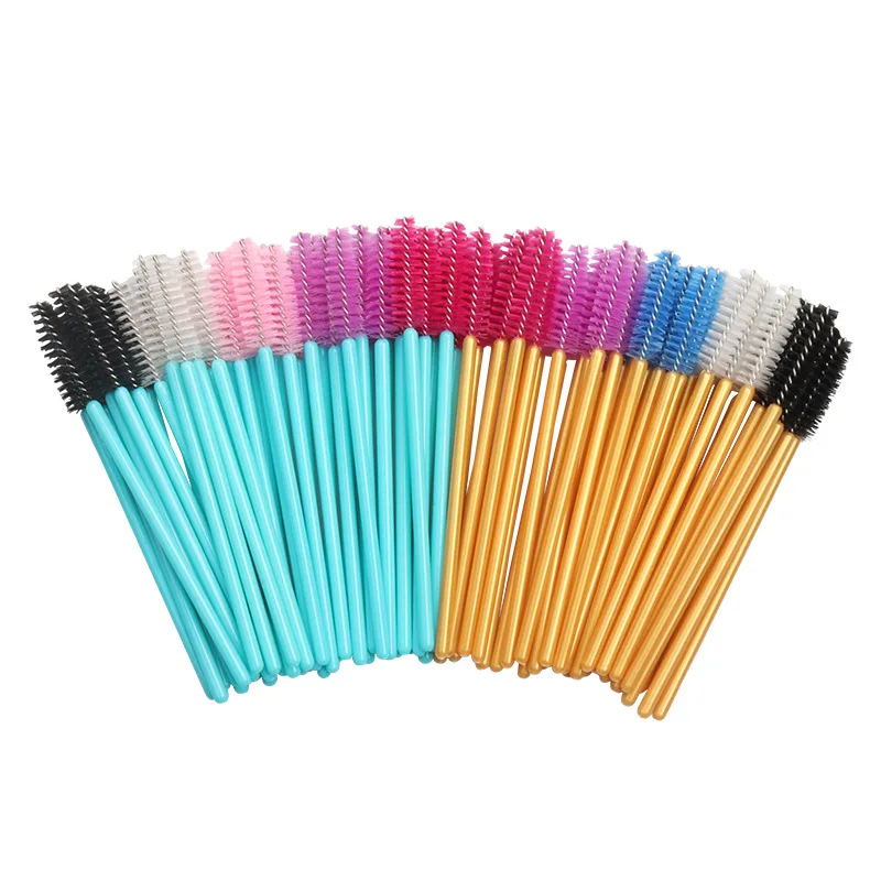 50 Stück/Set Augenbrauen-Mascara-Bürsten, Wimpernbürsten, Großhandel, gemischte Einweg-Wimpernbürsten, Wimpernverlängerungsbürsten, Make-up-Werkzeuge – Detail 3