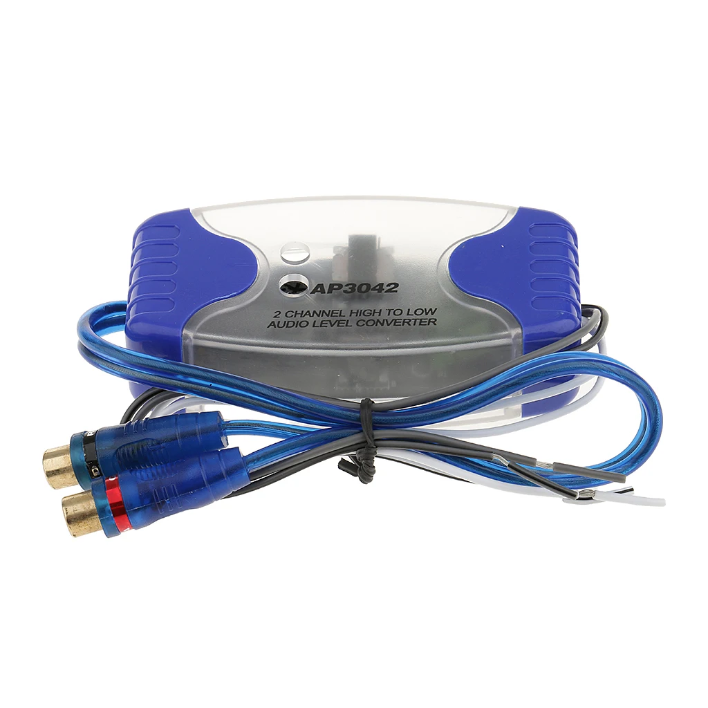 Автомобильный аудио конвертер 12 в RCA стерео с высокой до низкой регулируемой