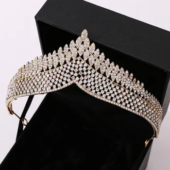 

Wedding Crown Hair Jewelry Bridal Headpiece Woman Baroque Rhinestones Crystal Tiaras Bride Party Crowns Wedding Hair Accessories