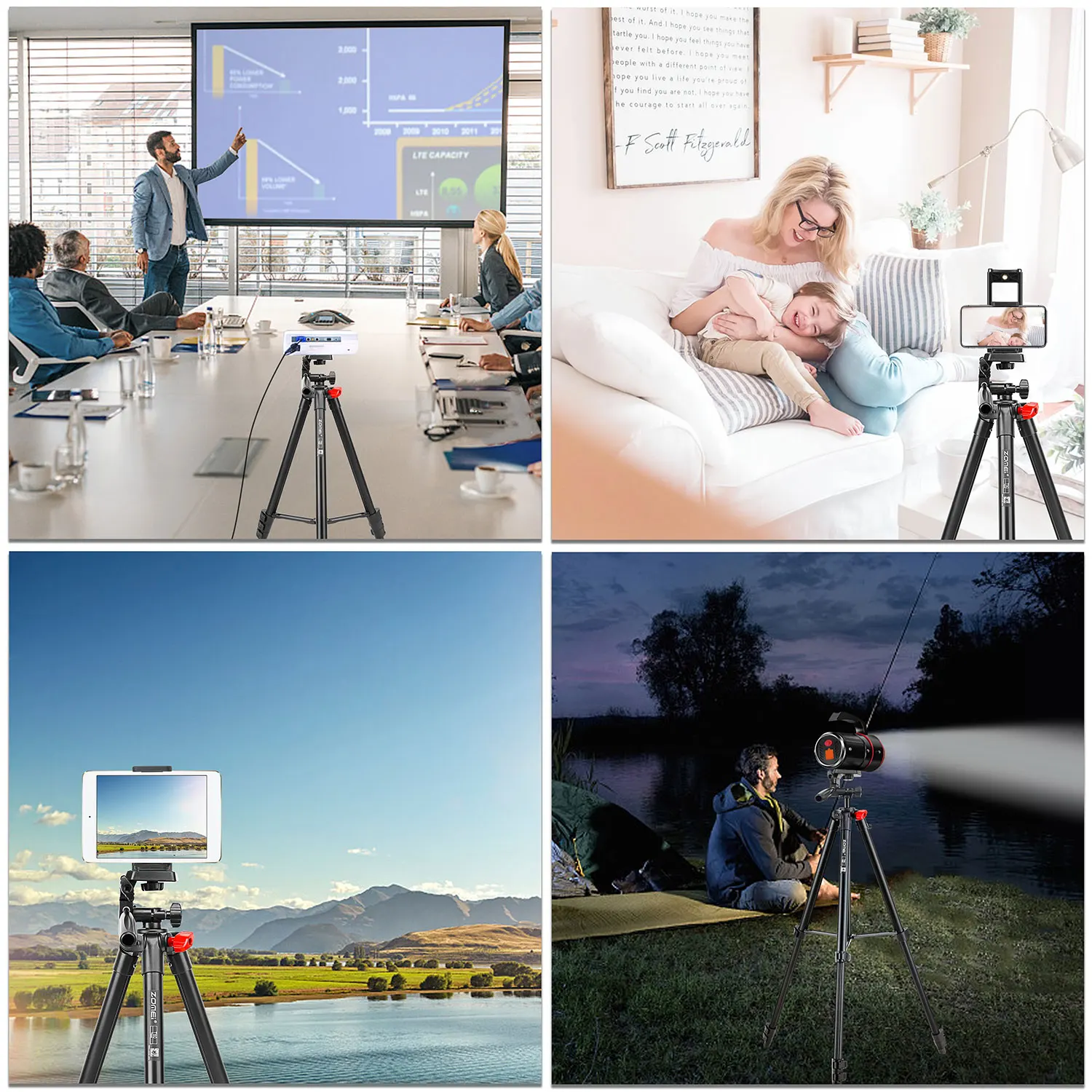 ZOMEi T80 легкий штатив для телефона для iPhone, samsung, HUAWEI, мобильный телефон, триподы для GoPro, Экшн-камера