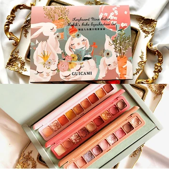 

Beauty Fingertip keyboard nine-color Rubik's cube eyeshadow palette pearlescent matte polarized eyeshadow pallete makeup set