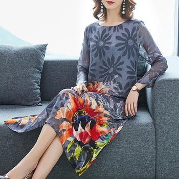 

Colorful Silk Dress For Women Bohemian Women's Summer Sundress Loose Vestidos De Fiesta De Noche Maxi Dress Robe Femme