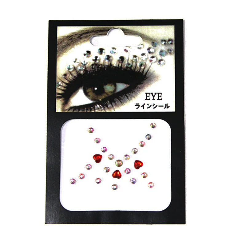 Модная кристальная наклейка для глаз, тату, Алмазный макияж, подводка для глаз, тени для век, наклейка для лица, украшение для глаз, макияж, кристальная наклейка для глаз - Цвет: 1 Set