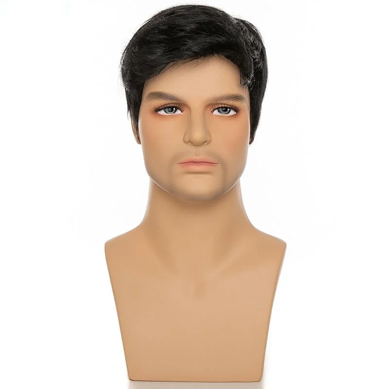 Curto em Linha Peruca de Cabelo Sintético para o Menino Natural Reta Curto Perucas Cor 5% Bob 3 High Quality Apliques e perucas