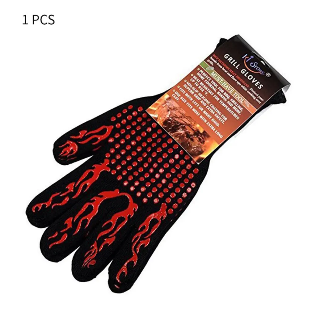 

Fire Gloves High Temperature Resistant Gloves Microwave Oven Outdoor Barbecue Hot Flame Proof Working Gloves