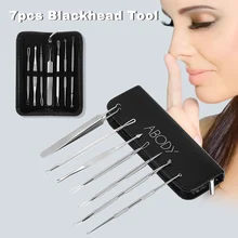Abody 7 шт. инструмент для удаления угрей прыщей зажим для лица набор игл для лица Пинцет для удаления прыщей из нержавеющей стали