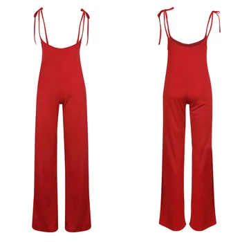 

Women Bandage Strap Backless Jumpsuit Female Summer Casual Slim Fit Solid Playsuit