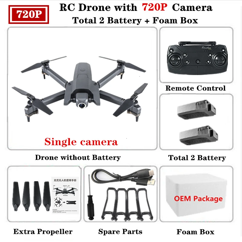 Радиоуправляемый Дрон Квадрокоптер с 4K HD WiFi FPV камера с высоким режимом удержания Квадрокоптер складной рычаг Вертолет VS E58 M69 SG106 игрушечный Дрон - Цвет: 720P-Single camera-2