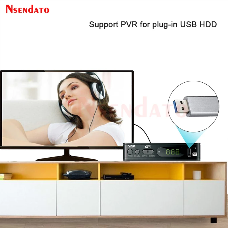 Ǯ HD 1080P HEVC 265   ڴ DVB T2 T C TV Ʃ, H.265 TV ű DVBT2  TV ڽ,  ű 