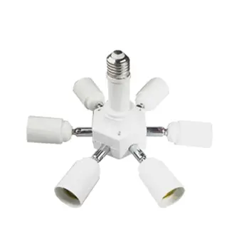 

E27/E40 to 6+1 E27 Lamp Holders 7 in 1 Light Socket Splitter LED Bulb Converter