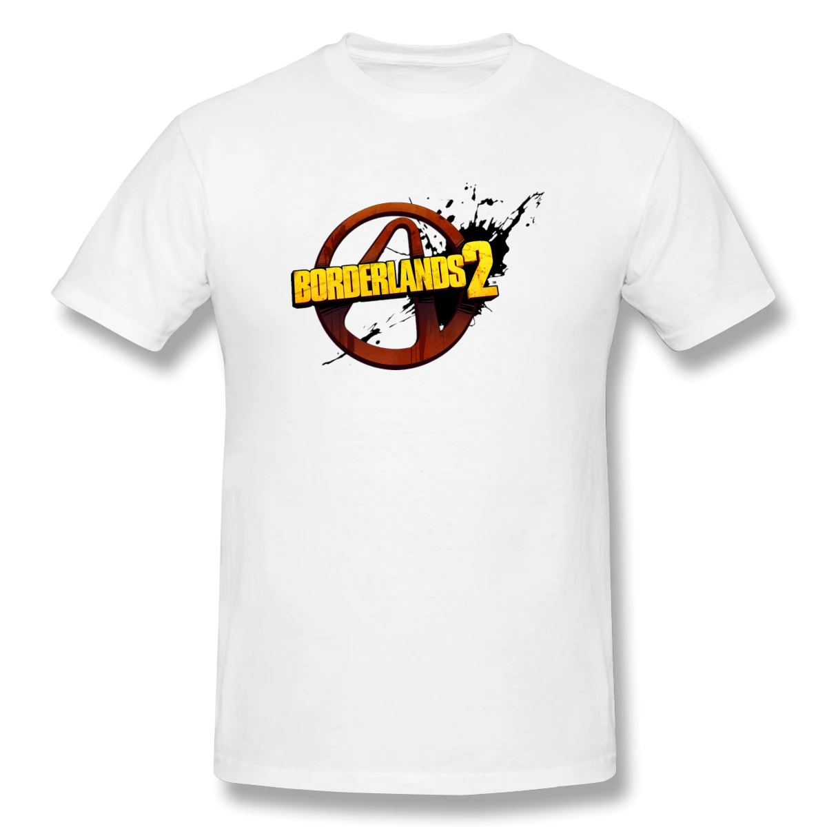 

100% cotton Borderlands Circle print casual mens o-neck t shirts fashion Men's Basic Short Sleeve T-Shirt