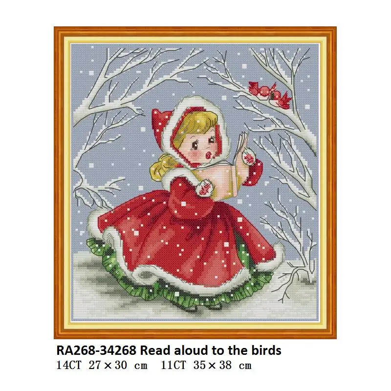 Joy Sunday Counted Cross Stitch Kits 14CT Unprinted Easy Patterns Antlers DMC Cross-Stitch Supplies Needlework beginer 17x21
