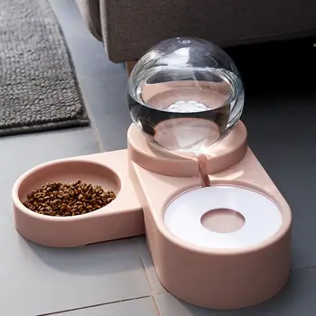 

Cat Dog Feeder Automatic Bubble Fountain Cats Pet Drinker Double Bowl QX2E