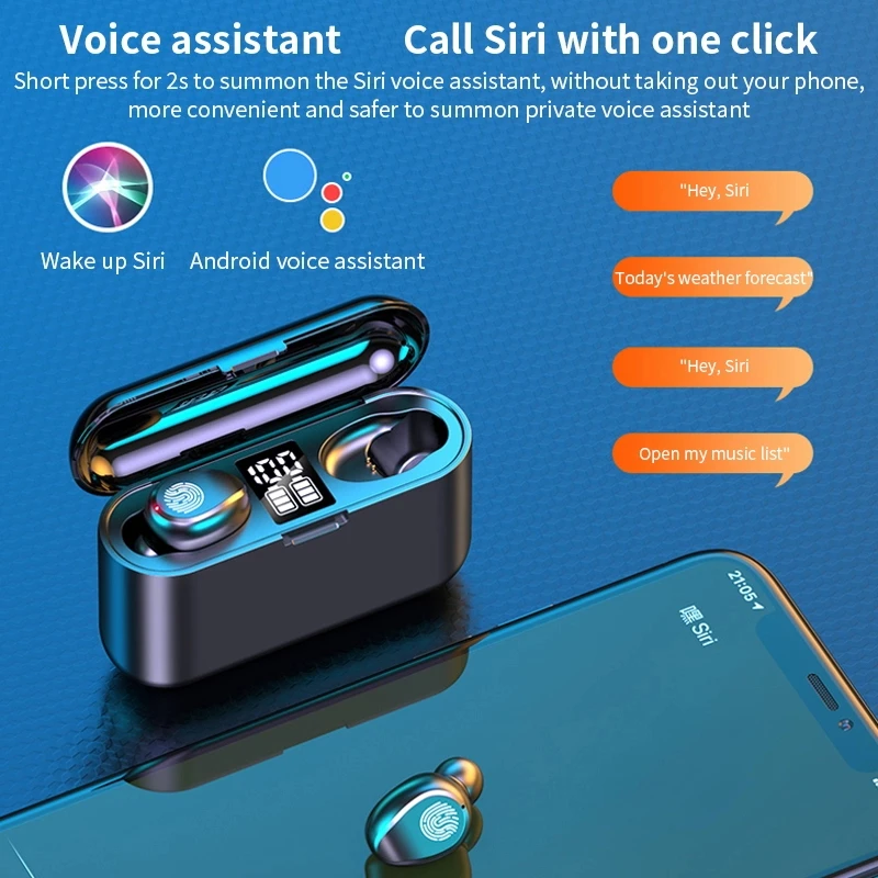 Новые беспроводные наушники F9 Bluetooth 5 0 TWS HIFI мини в ухо Спортивная гарнитура для