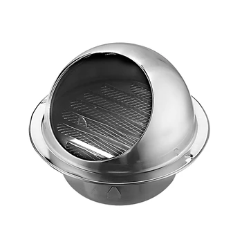 

201 Stainless Steel Round Bull Nosed External Extractor Wall Vent Outlet 6 Inch