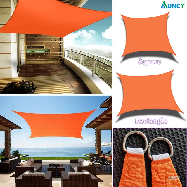 Toldo impermeable de color naranja para jardín, sombrilla cuadrada,  rectangular, triangular, para terraza, natación, Campamento, senderismo